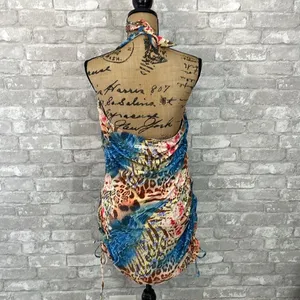 Reclaimed Vintage Mixed Print Halter Swim Dress thumbnail 4