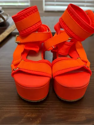 SheIn Orange wedge heels thumbnail 4