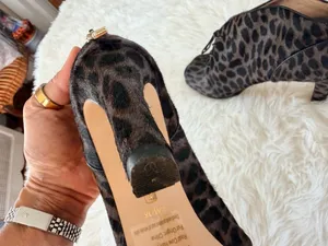 Louise et Cie Vernonia Leopard Print Real Cow Hair Peep Toe Lace-Up Booties thumbnail 4