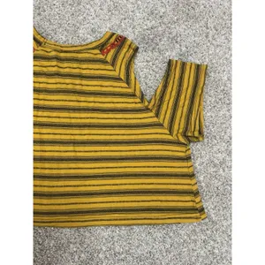 Free People New Romantics Yellow Embroidered Cold Shoulder Crop Top XS thumbnail 9