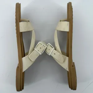 Crocs Tulum Toe Post Toe Sandal White Tan Women 6 Strappy Slip On Flip Flop thumbnail 7