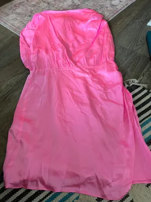 Amanda Uprichard Marlowe Mini Dress in Shocking Hot Pink Satin Silk L‎ thumbnail 9