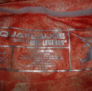 Reel Legends Aquaflauge S Fishing Orange Rash Guard Top thumbnail 5
