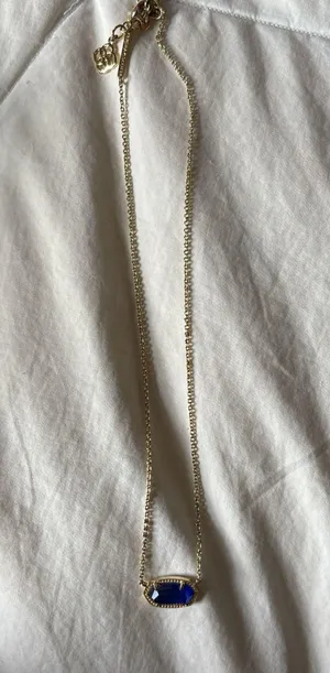 Kendra Scott Cobalt Cats Eye Gold Elisa Necklace! thumbnail 1