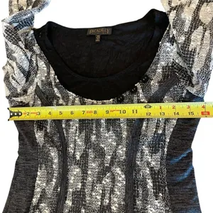 Picadilly Fashion Gothic Witchy Midi Dress Black White Layered Womens Size XS thumbnail 7