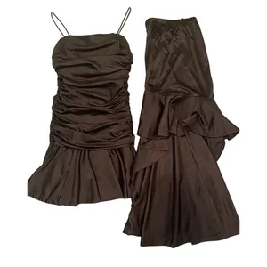 VTG 80’s Lillie Rubin 8 10 Formal Dress Gown Detachable Skirt Black Satin Party thumbnail 1