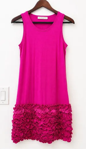 Stella McCartney Fuchsia Pink Ruffle Hem Tank Dress thumbnail 1