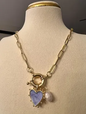 Handmade ✨ Chic Gold Chain Necklace with Heart & Pearl Charm ✨ thumbnail 7