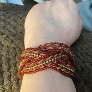 FINAL MARKDOWN Flexible beaded cuff style bracelet thumbnail 2