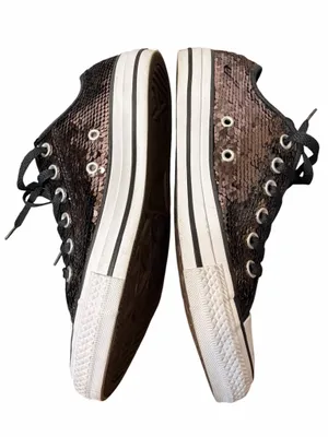 Converse Chuck Taylor All Star Sequin Sneakers Women’s 8 Gunmetal Black thumbnail 2