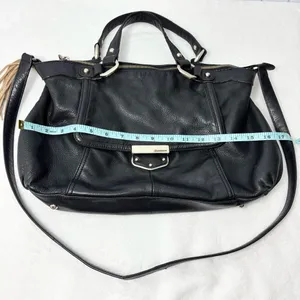 B Makowsky Large Black Genuine Leather Handbag‎ Lombard Satchel thumbnail 6