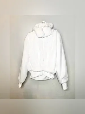 Alo Yoga Foxy Faux Fur Jacket Ivory White With Removable Hoodie Size Small thumbnail 4