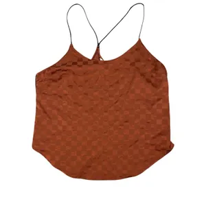 Victoria's Secret Camisole Womens Medium Rust Brown Checkerboard Jacquard Satin thumbnail 9