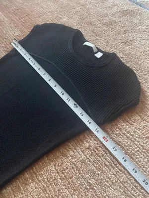 BOSS Hugo Boss Black Knit Fit & Flare Dress XS Ribbed Cap Sleeve thumbnail 8
