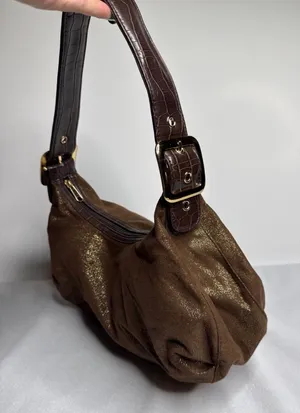 Brown glitter shoulder bag purse thumbnail 1