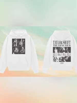 Taylor Swift The Eras Tour Collagw White HoodieSweatshirt Large Oversized Fit thumbnail 2