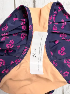 J. Crew One Piece Swimsuit Women’s Size XL Blue Printed Ruched One Shoulder NWT thumbnail 6