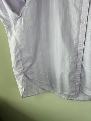 Aerie Good Day Button Down Shirt Lavender Striped Oversized Cotton Boyfriend XXL thumbnail 7