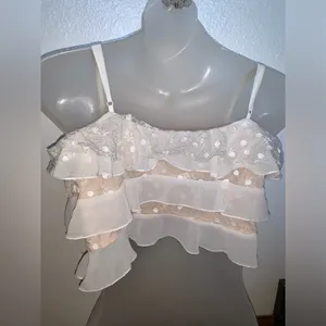 Forever 21 lace ruffle tank top thumbnail 8