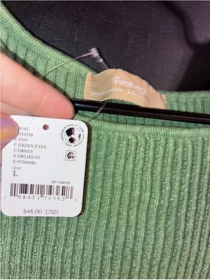 NWT Free People Lizzie Side-Tie Sleeveless Sweater Size L thumbnail 2