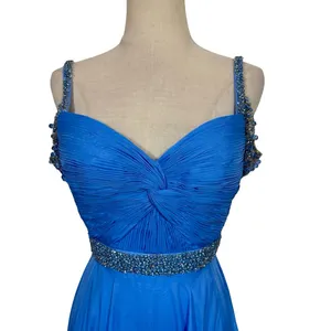 Sherri Hill 50086 Chiffon Beaded Sweetheart Prom Gown Formal Dress Periwinkle thumbnail 4