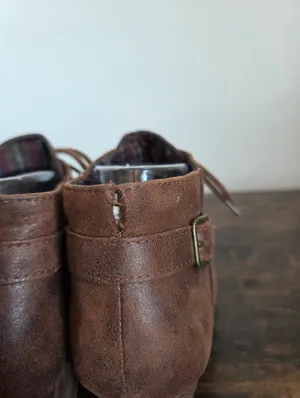 Maurices Cheri Lace Up Wedge Bootie Ankle Boot Brown Boho Indie Size 8 *flawed* thumbnail 6