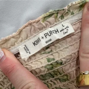 Kiwi + Punch Miami Floral Smocked Tiered Strapless Maxi Dress‎ L thumbnail 5