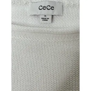 Cece‎ Sweater Women XL Striped Blue White Boxy Nautical Beach Casual Preppy New thumbnail 6