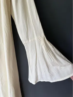 Altar’d State Cream Boho Floral Embroidered Tunic Blouse Dress Top Size L thumbnail 4