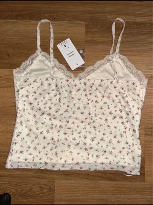 Pink Rose Camisole Floral Tank Top thumbnail 2