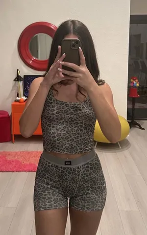 SKIMS Snow Leopard Cotton Tank Multi thumbnail 1