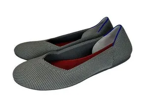ROTHYS The Flat Pebble Grey Knit Rounded Toe Ballet Flats Slip On Shoes Size 7.5 thumbnail 1