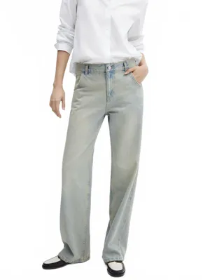 Mango Low-Rise Wideleg Jeans NWT Ines Medium Vintage Blue Size 14 (EUR 46) thumbnail 8