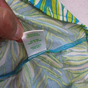 Lilly Pulitzer Silk Cotton Floral Bell Sleeve Dress Blue Green XS 96212 thumbnail 6