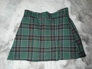 Hollister Green Plaid A-Line Skirt thumbnail 1
