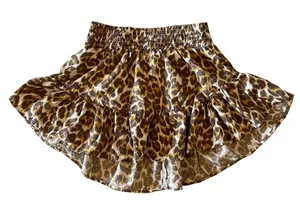 Aerie Leopard Print Linen Mini Skirt XS thumbnail 1