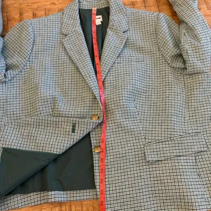 J Crew Schoolboy Blazer Womens 24 Wool Blend Green Plaid Houndstooth Preppy Gold thumbnail 13