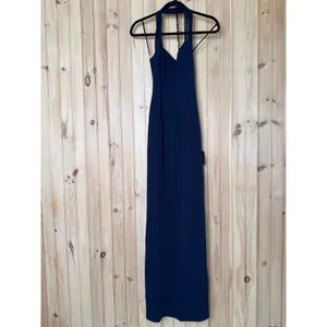 NWT Lulus Tove Navy Halter Neck Column Maxi Dress Holiday Wedding Party Sz XS thumbnail 2