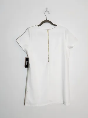 Lulus Ivory Mini Short Sleeve Shift Dress Size Small NWT thumbnail 4