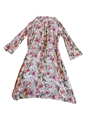 Posh Peanut Rose Print Robe Bumblebee Tie Waist Stretch Maternity Nursing Large thumbnail 12