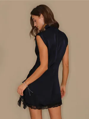 Rihoas Blue Turtle Lace Tunic Mini Dress thumbnail 4