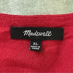 Madewell Women’s Du Jour Red Long Sleeve V-Neck XL thumbnail 4