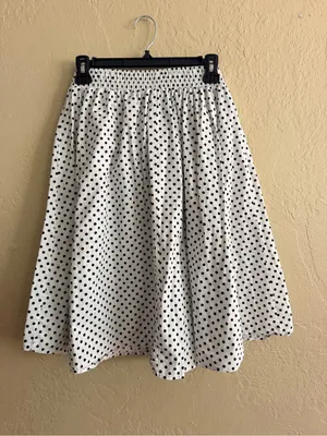 See You Monday White Polka Dot Circle Skirt with Waist Tie thumbnail 2