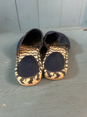 GAP Navy Blue Suede Espadrille Slip-On Mules | Size 8.5 thumbnail 4
