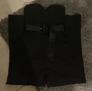 Lulus Black Strapless Wide-Leg Jumpsuit  thumbnail 1