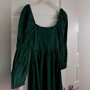Reformation‎ Mica Emerald Green Long Sleeve Square Neck Midi Dress NWT 2 thumbnail 8