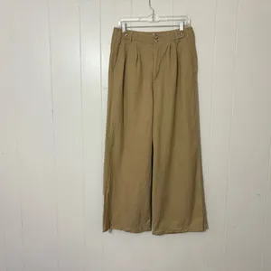 Madewell The Harlow Wide Leg Pants Drapey Twill Tan Khaki Size 6 High Rise thumbnail 3