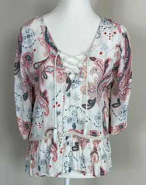 Abercrombie & Fitch Paisley Print Boho Blouse Size‎ Small thumbnail 1
