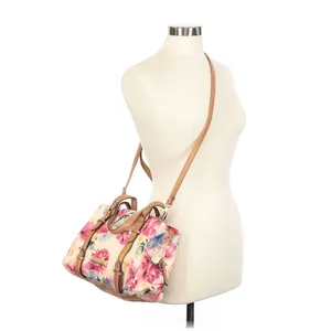 Rosetti Floral Satchel Crossbody Bag Pink Cream Watercolor Purse Shoulder Tote thumbnail 3