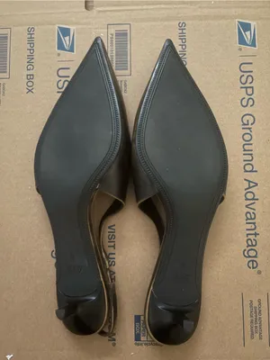 Zara‎ 100% leather sling back kitten heels thumbnail 7